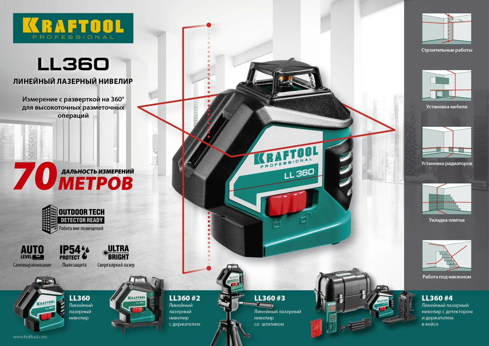Нивелир лазерный KRAFTOOL 360 (34645)