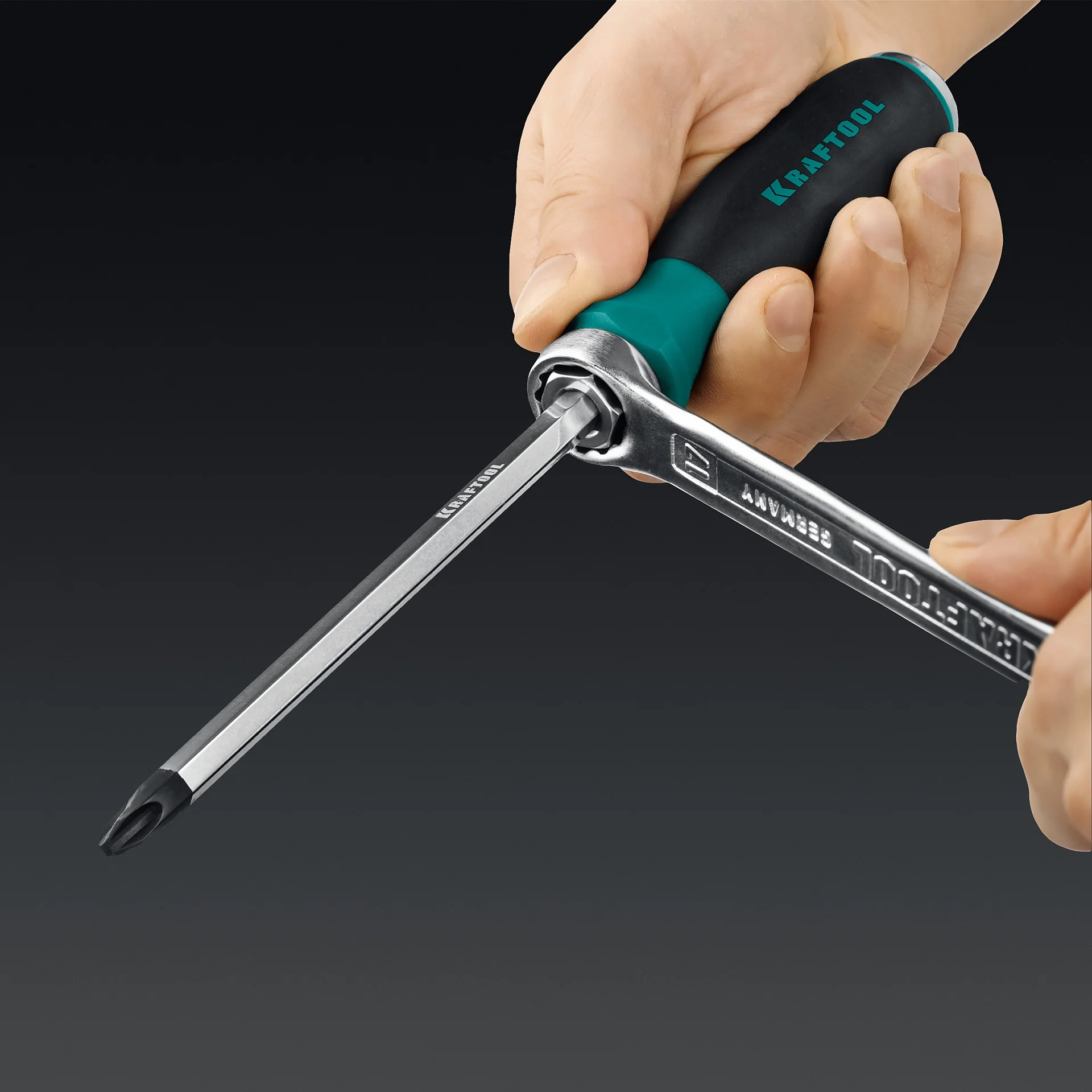 Набор ударных отверток KRAFTOOL IMPACT, 13 шт, сквозной стержень Cr-Mo (25035)