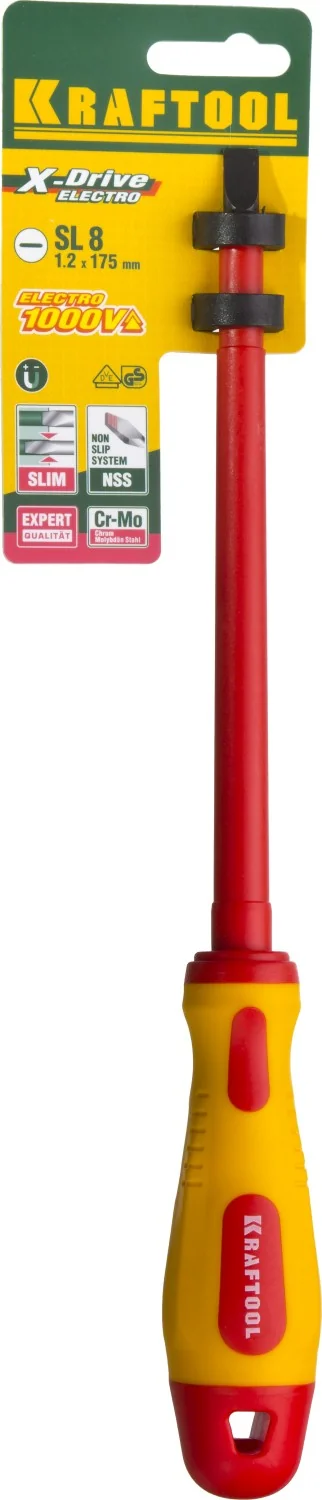 Отвертка высоковольтная KRAFTOOL SL8 х 175 мм (250083-8.0-175)