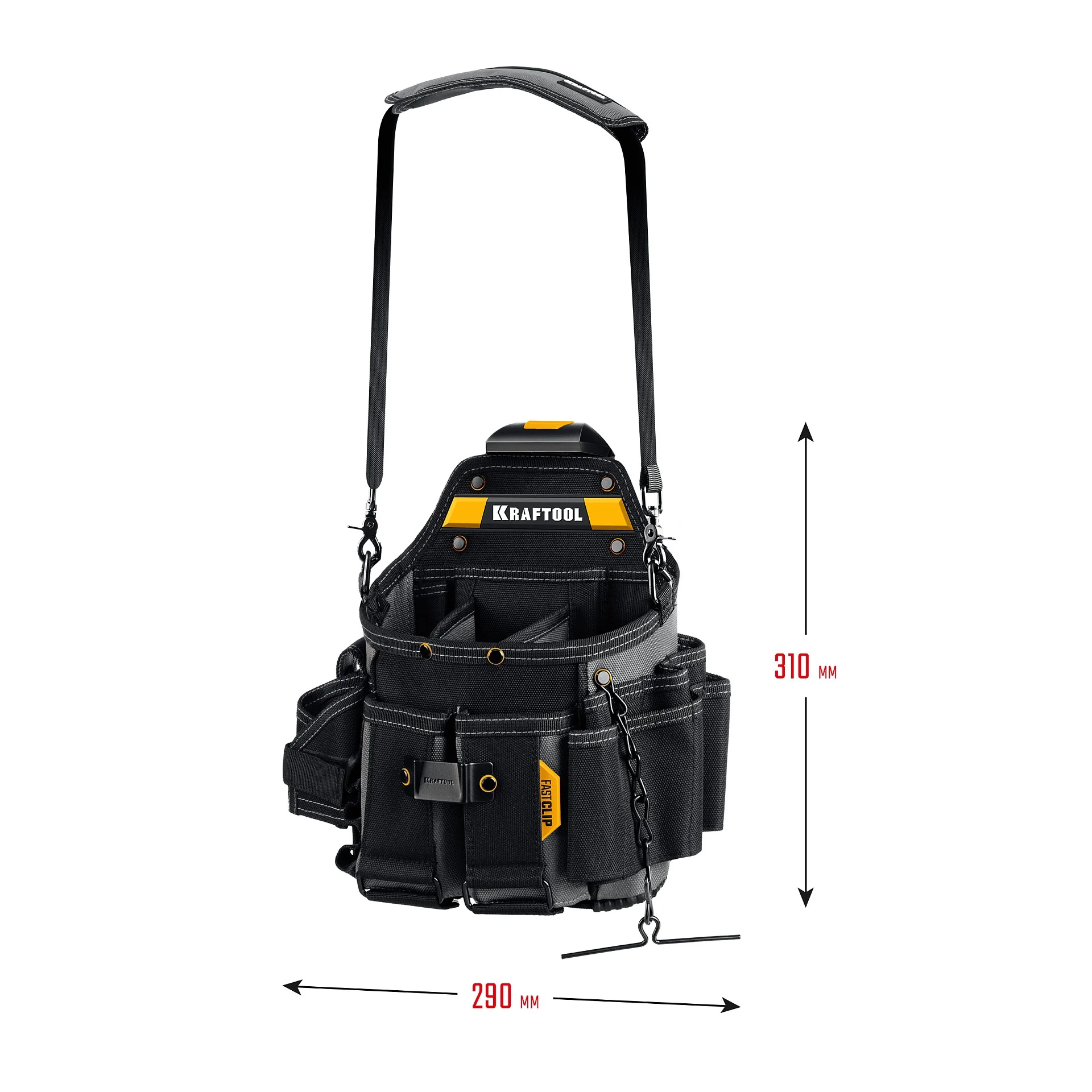Поясная сумка KRAFTOOL KPB-23, с быстросъёмным креплением FastClip, 290 х 310 мм (38766) Поясная сумка KRAFTOOL KPB-23, с быстросъёмным креплением FastClip, 290 х 310 мм (38766)