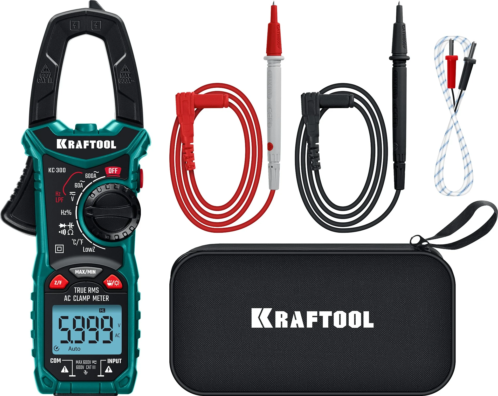 Токовые клещи цифровые KRAFTOOL 300 (59832)