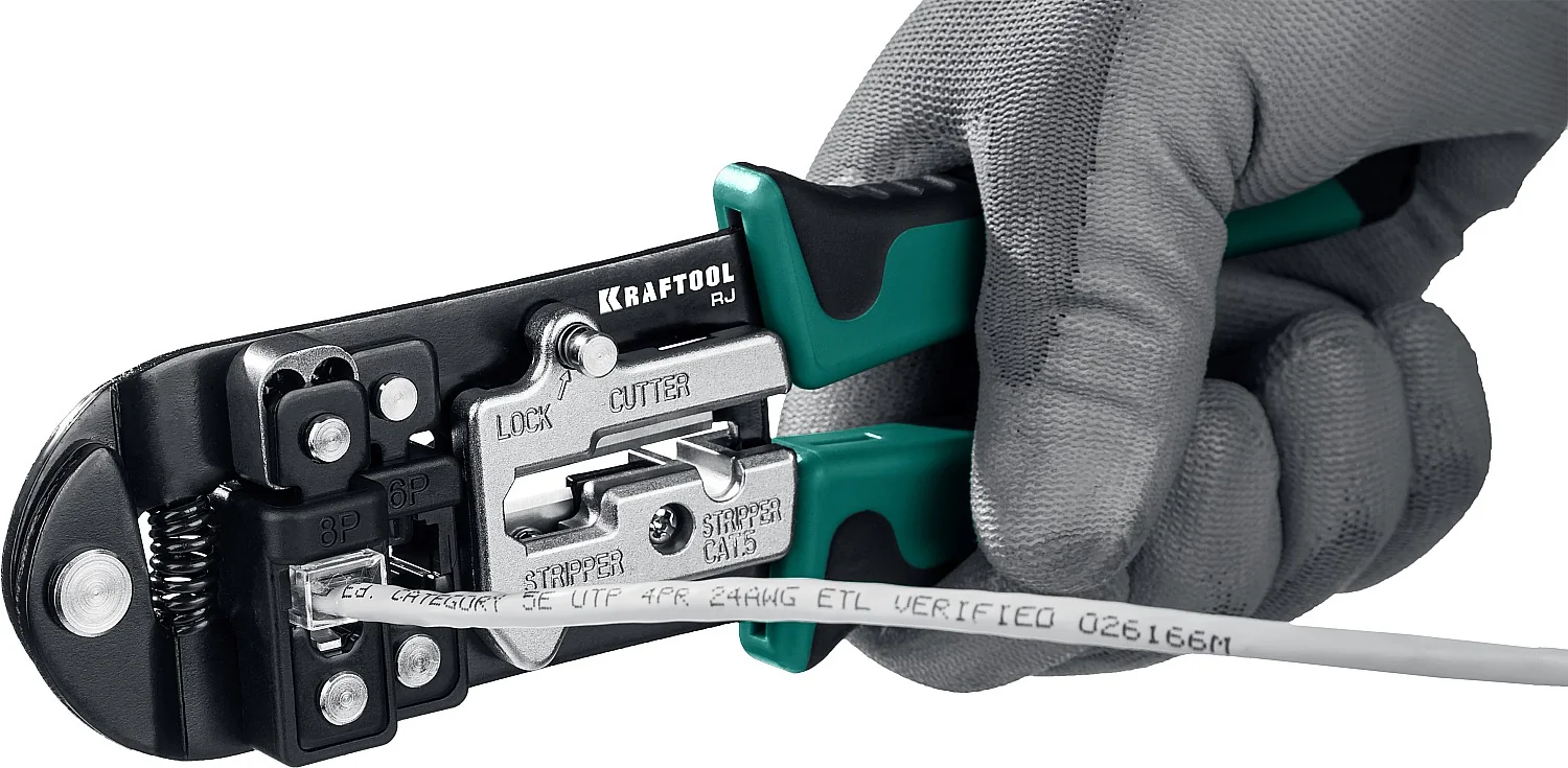 Кримпер универсальный KRAFTOOL (RJ45, RJ11,RJ12) (22699)