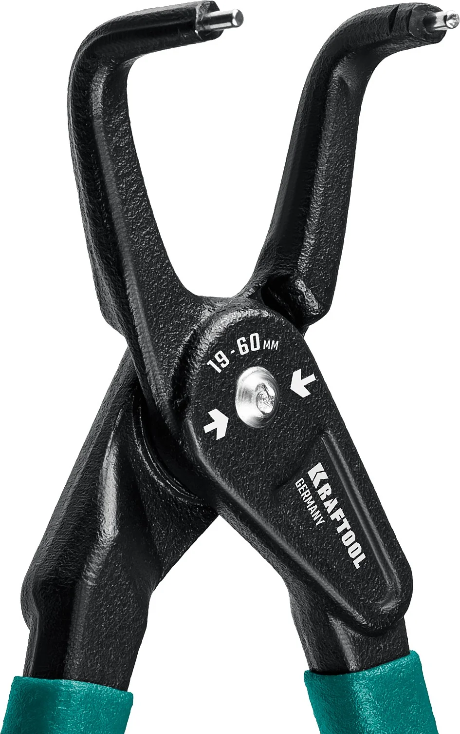 Съемник стопорных колец KRAFTOOL 180 мм, изогнутые губки, внутренний (22812-2)