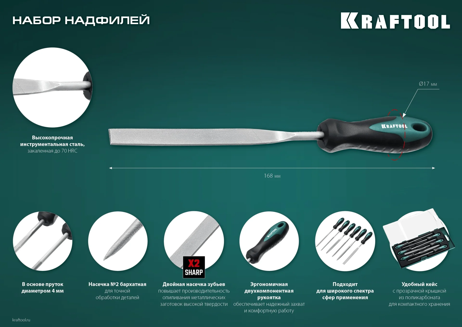 Набор надфилей KRAFTOOL 6 шт, 160 мм (16030-6)