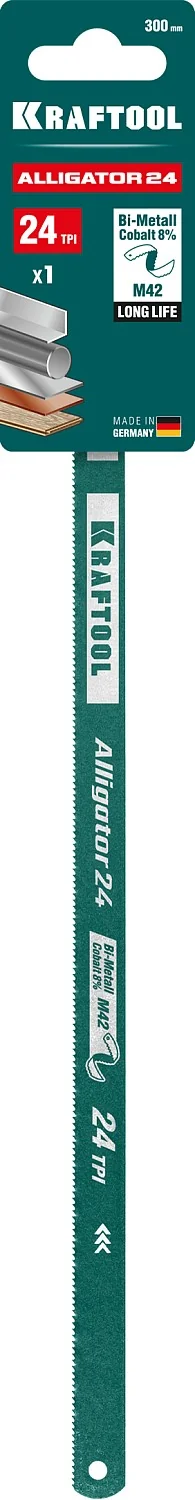 Полотно биметаллическое по металлу KRAFTOOL 24 TPI, 300 мм, гибкое (15942-24-1)