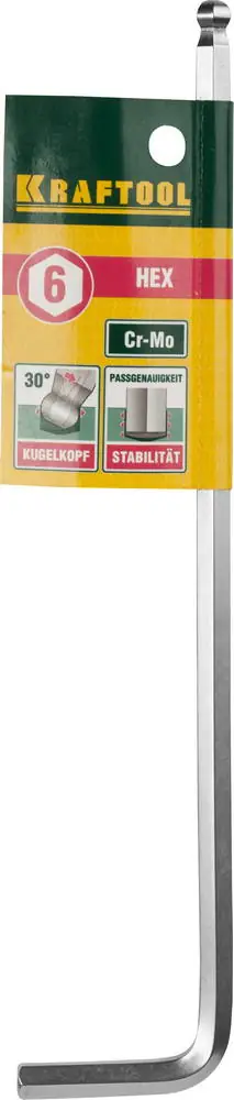 Имбусовый ключ KRAFTOOL Hex 6, длинный (27437-6)