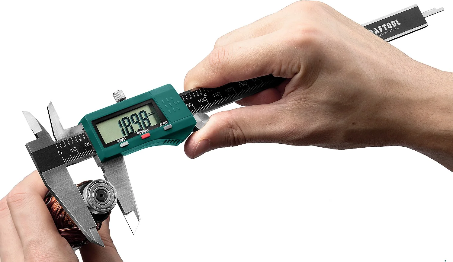Штангенциркуль электронный металлический KRAFTOOL 200 мм, высокоточный (34460-200)