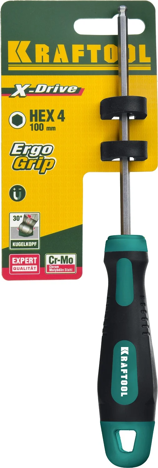 Отвертка KRAFTOOL Х-Drive, Hex4 x 100 (250075-4-100)