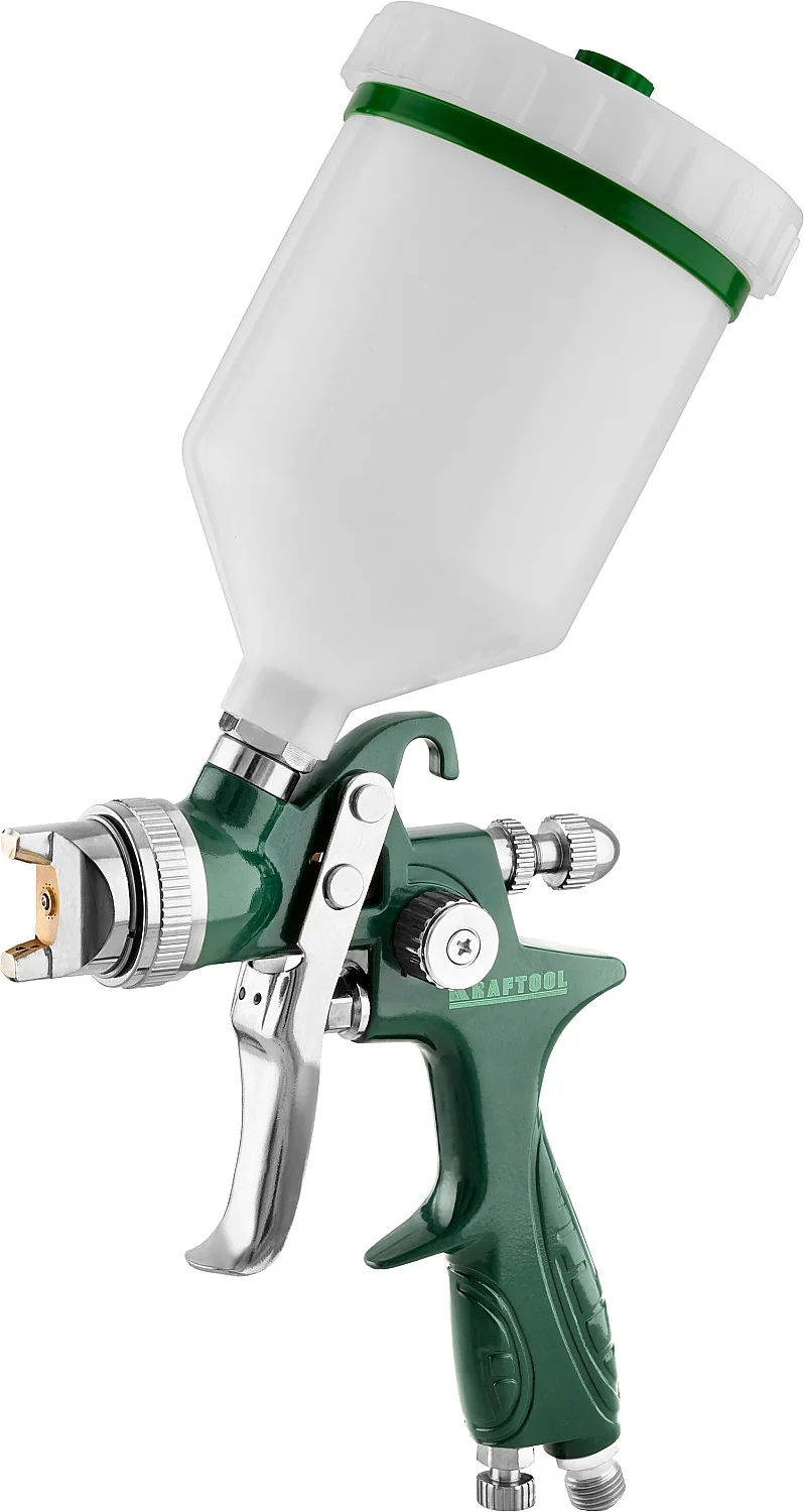 Пневматический краскопульт KRAFTOOL 06522-1.7 AirKraft, HVLP, 1.7 мм, с верхним бачком