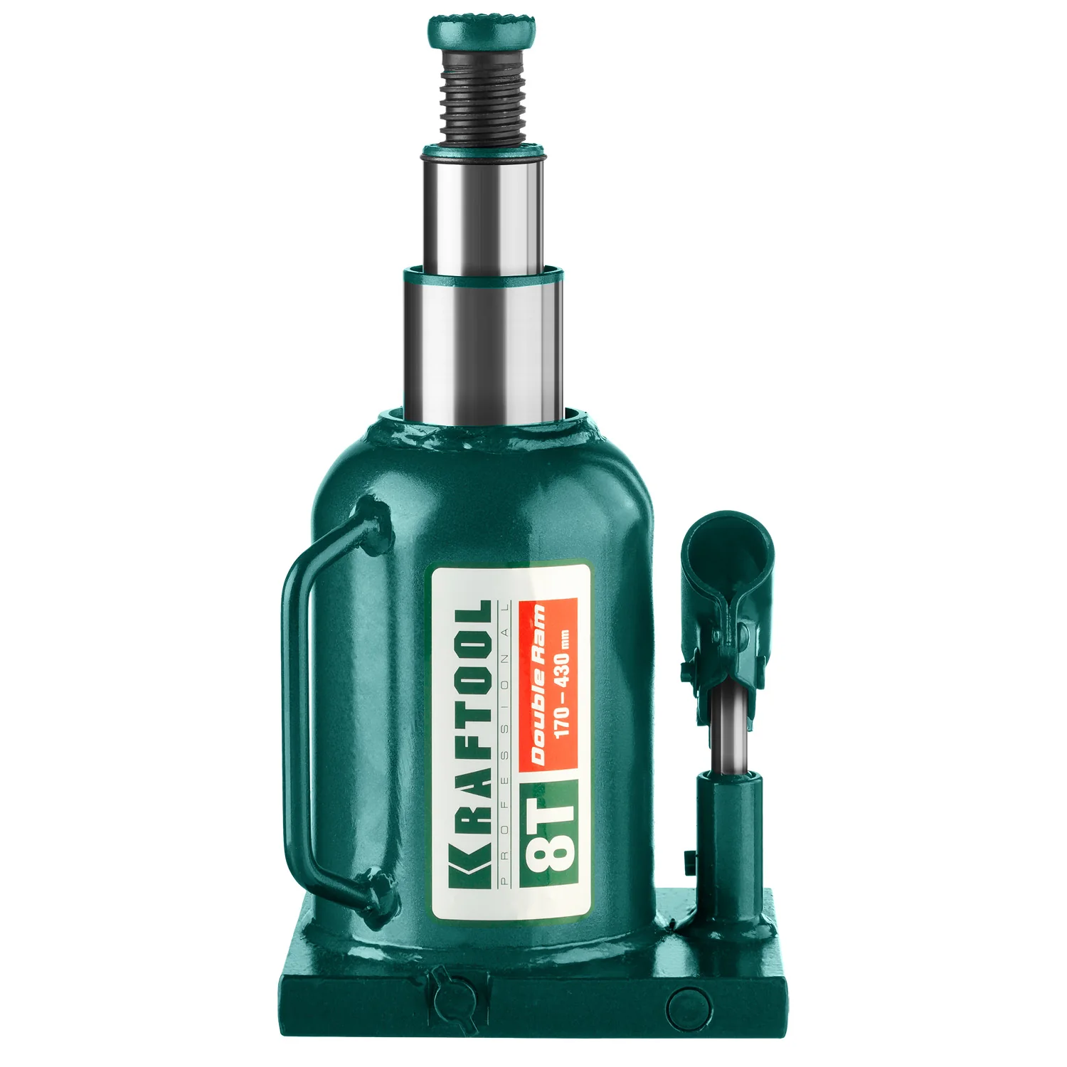 Домкрат бутылочный двухштоковый KRAFTOOL 8 т, 170 - 430 мм, с увеличенным подъемом (43463-8)