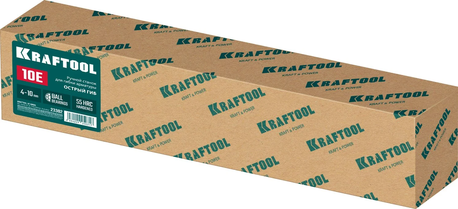 Станок для гибки арматуры KRAFTOOL 10 E, острый гиб, на подшипнике, ручной (23302)