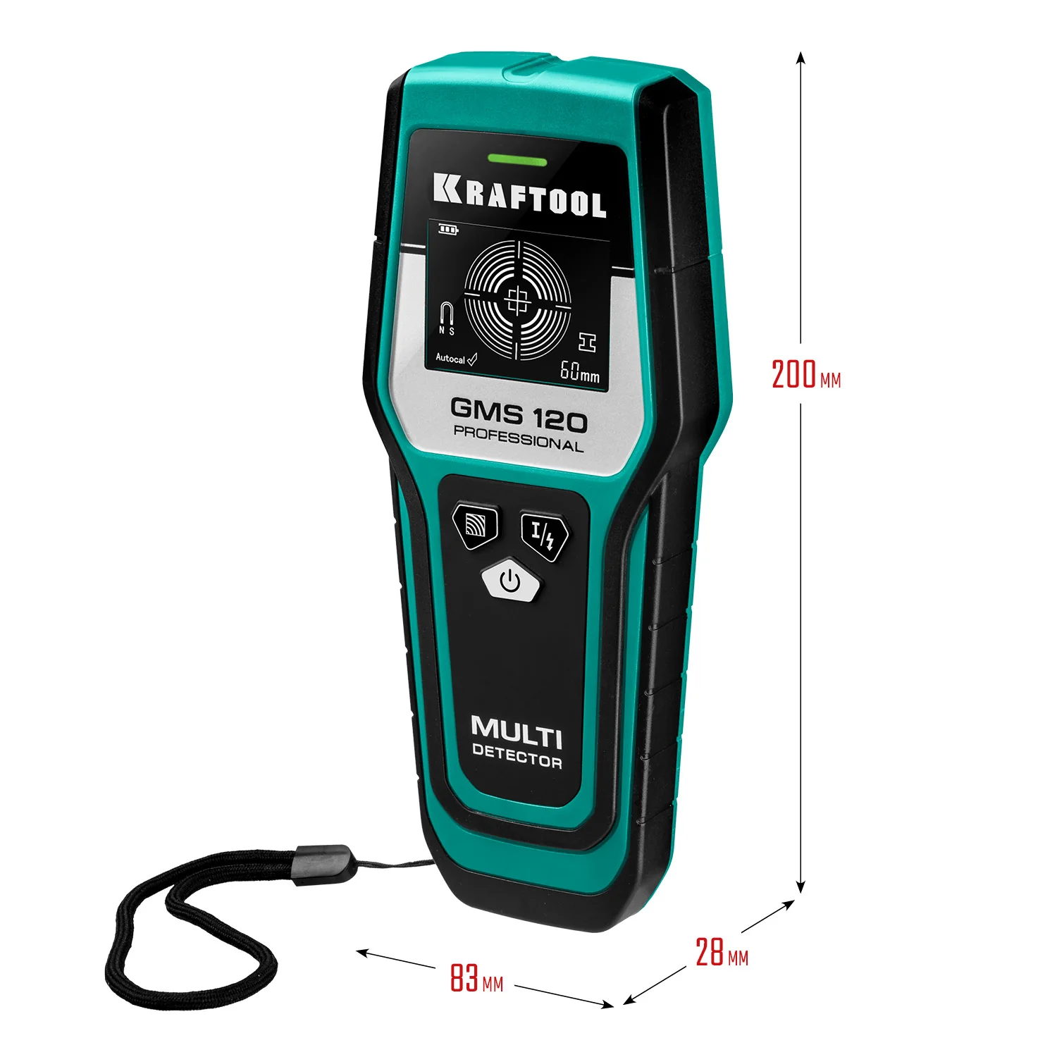 Детектор универсальный KRAFTOOL проводки, ЖК дисплей (45298)