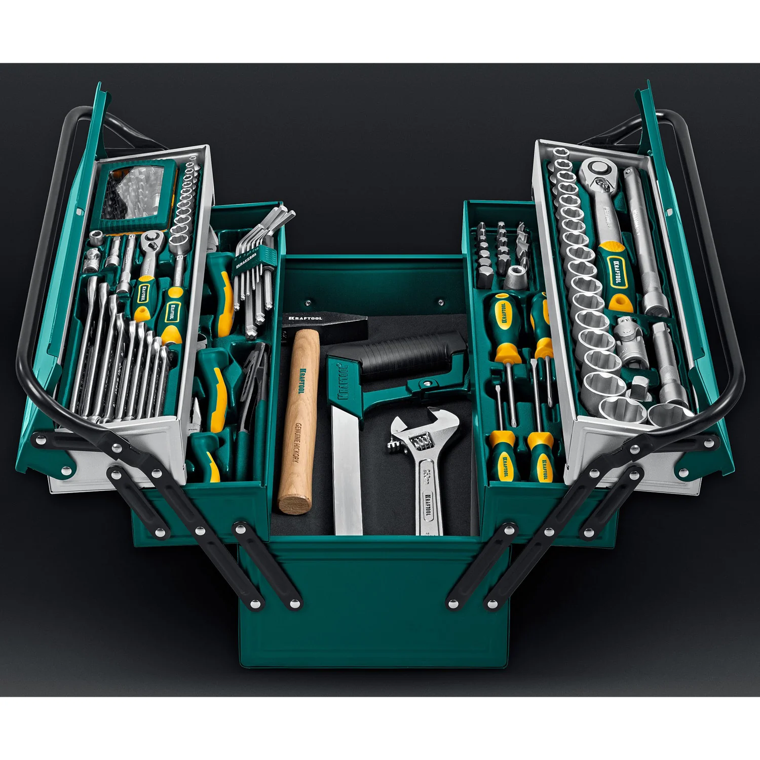 Универсальный набор инструмента KRAFTOOL GRAND-131, 131 предм., (1/2″+1/4″) (27978-H131)