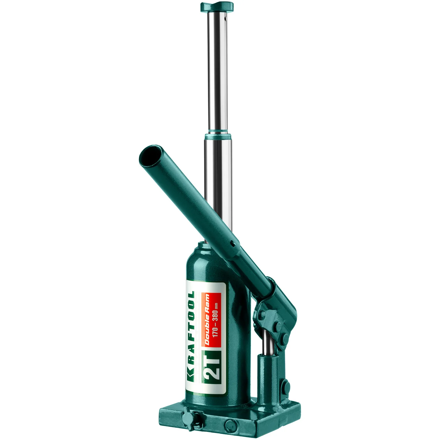 Домкрат бутылочный двухштоковый KRAFTOOL 2 т, 170 - 380 мм, с увеличенным подъемом (43463-2)