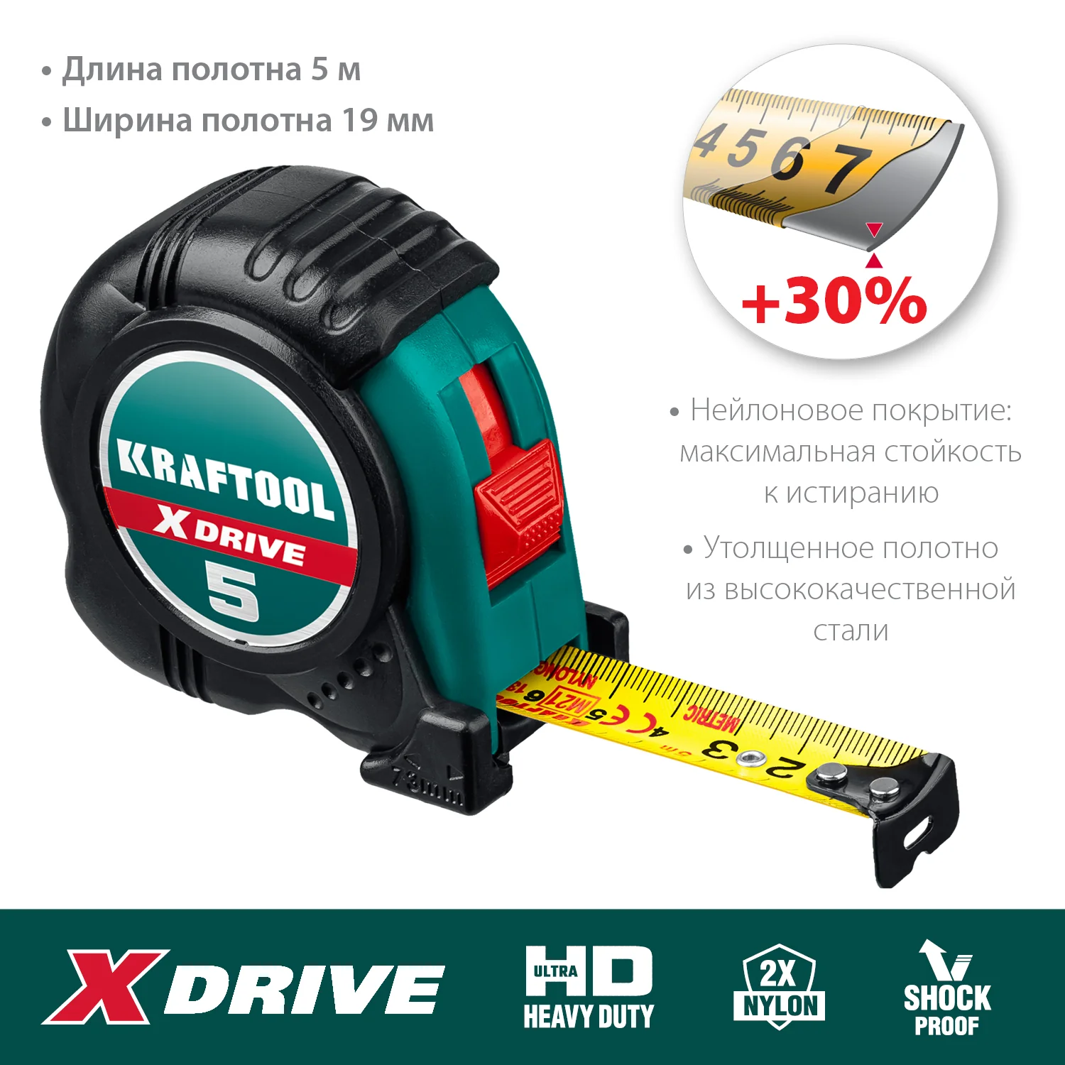 Рулетка KRAFTOOL 5 м х 19 мм (34122-05-19)