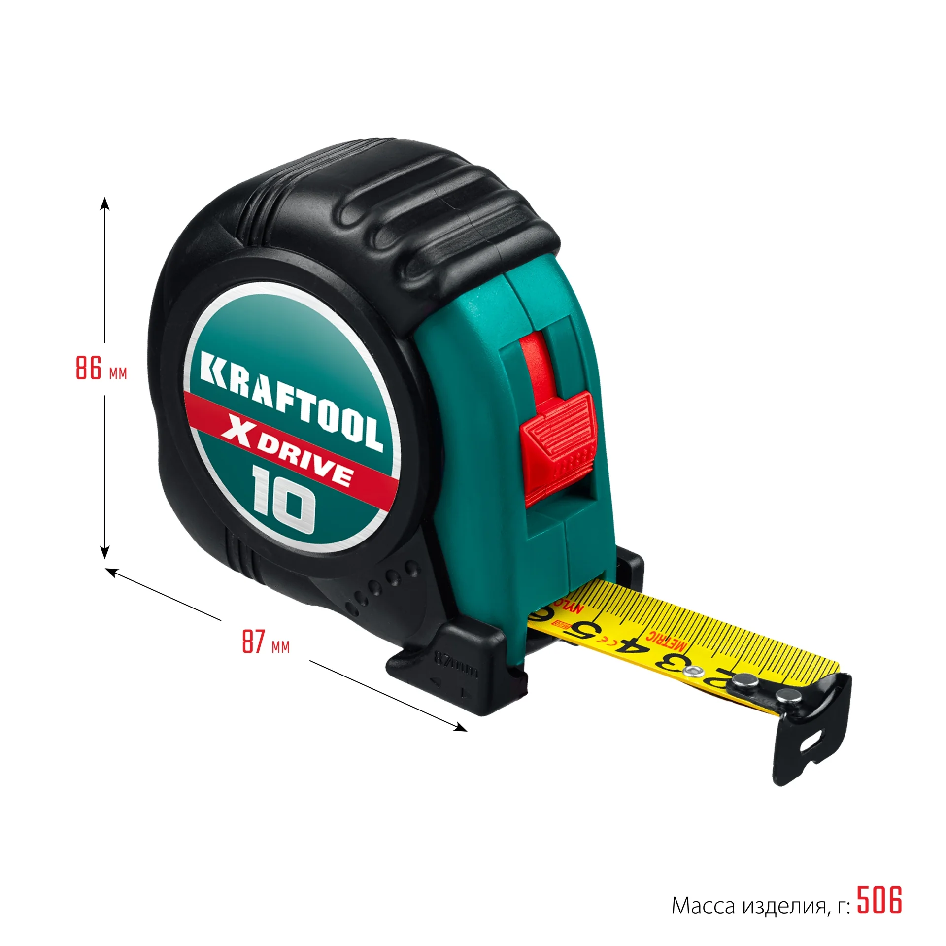 Рулетка KRAFTOOL 10 м х 25 мм (34122-10)