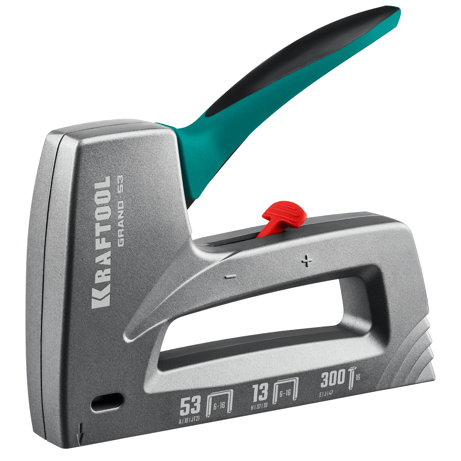 Степлер KRAFTOOL GRAND-53, тип 53 (A/10/JT21) 23GA (6 - 16 мм)/13/300, алюминиевый рессорный (3193)