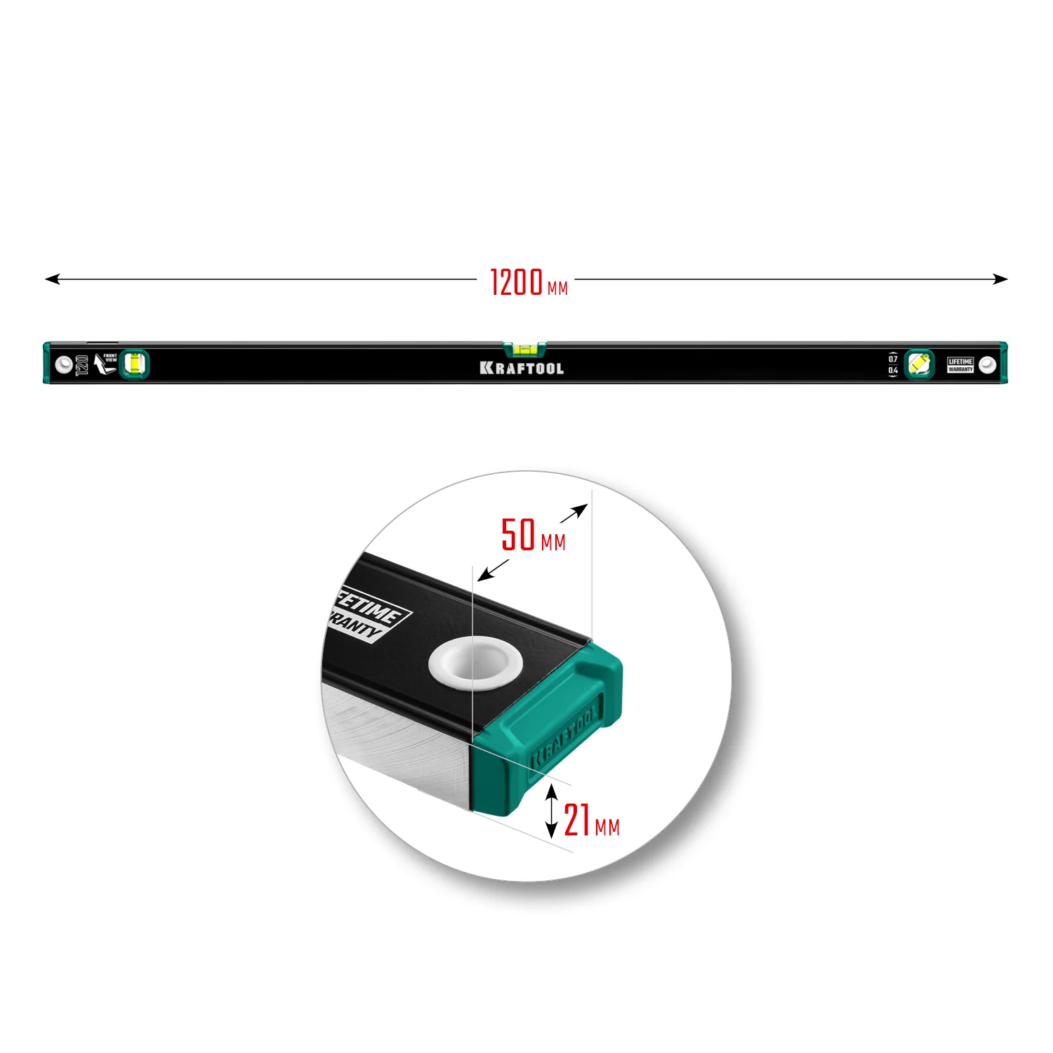 Уровень KRAFTOOL 1200 мм, с зеркальным глазком (34781-120)