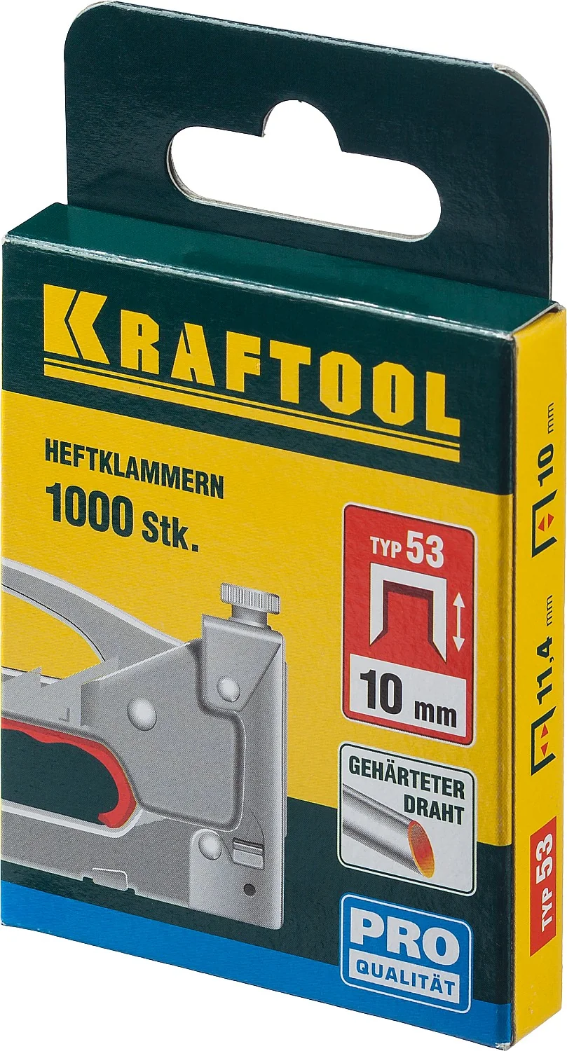 Скобы KRAFTOOL тип 53 (A/10/JT21), 10 мм, калибр 23GA, 1000 шт (31670-10)