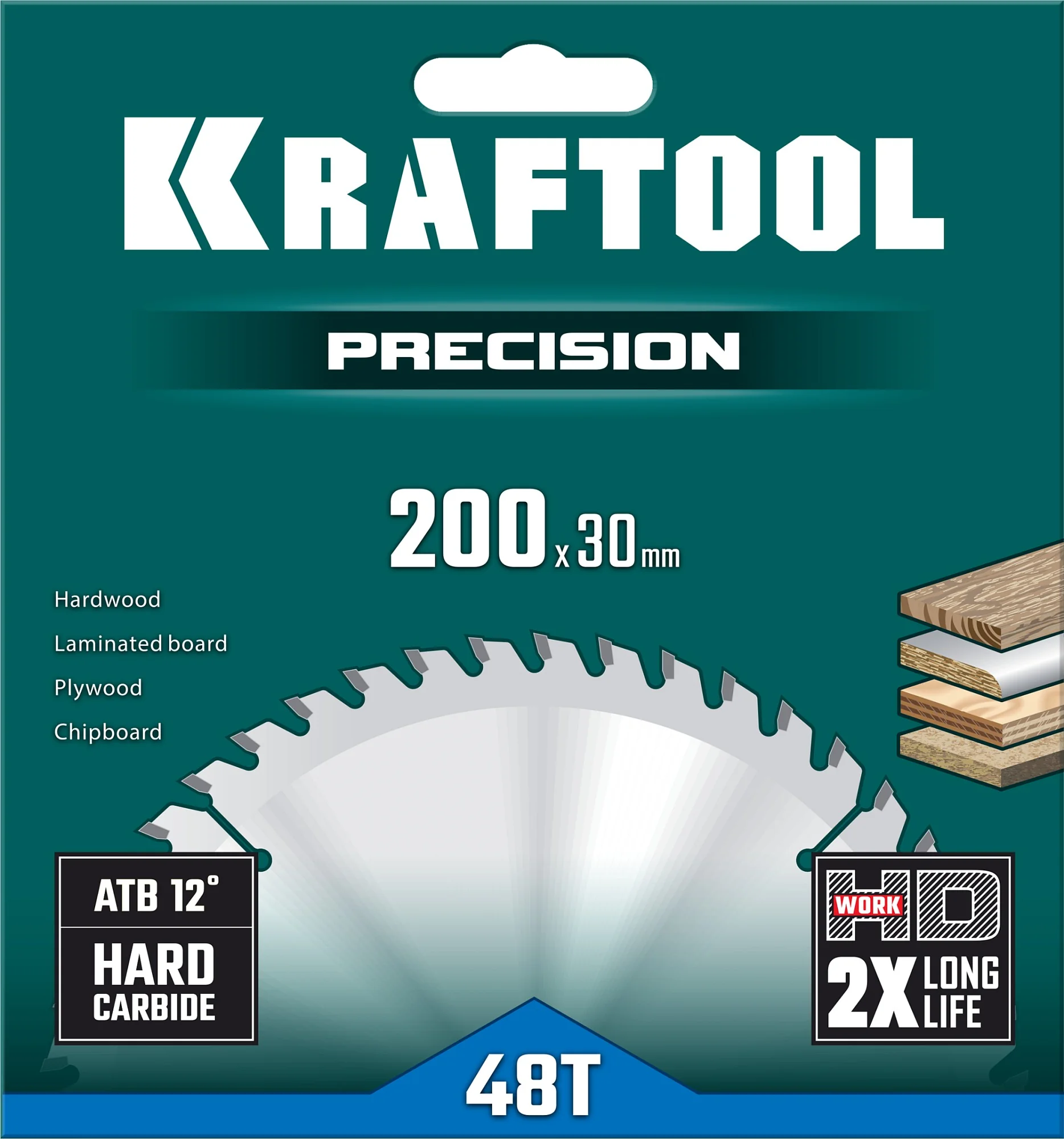 Пильный диск по дереву KRAFTOOL 36952-200-30 Precision, 200 х 30 мм, 48Т