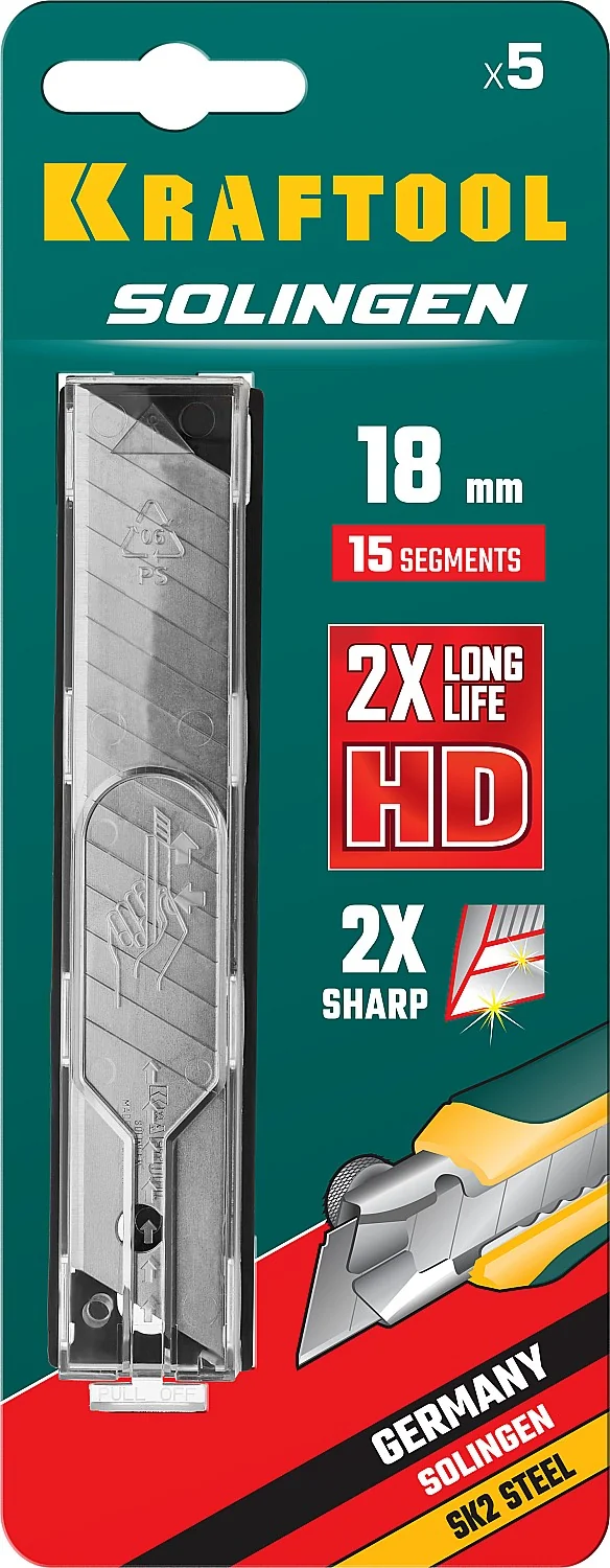 Лезвия сегментированные KRAFTOOL 18 мм, 5 шт (09606-18-S5)