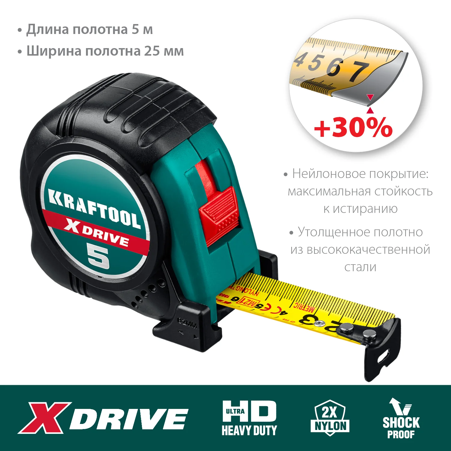 Рулетка KRAFTOOL 5 м х 25 мм (34122-05-25)