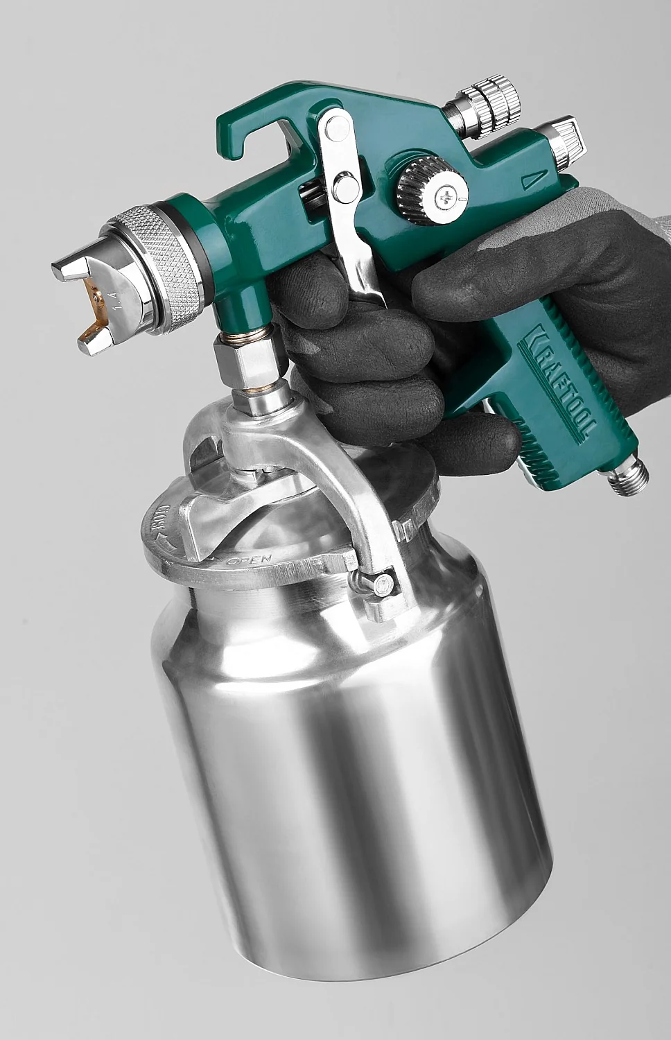 Пневматический краскопульт KRAFTOOL 06520-1.4 AirKraft, HVLP, 1.4мм, с нижним бачком