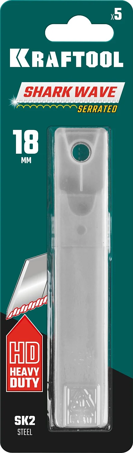 Лезвия сегментированные серрейторные KRAFTOOL 18 мм, 5 шт, для сложных материалов (09604-18-S5)