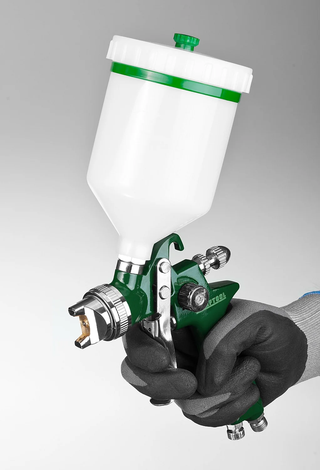 Пневматический краскопульт KRAFTOOL 06522-1.7 AirKraft, HVLP, 1.7 мм, с верхним бачком