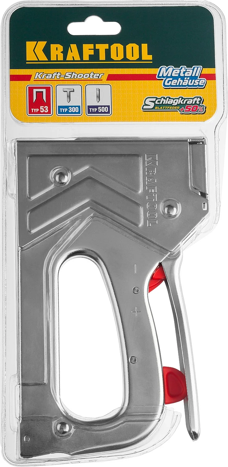 Степлер KRAFTOOL EXTREM 53, тип 53 (A/10/JT21) 23GA (6 - 16 мм)/300/500, стальной рессорный (3180)