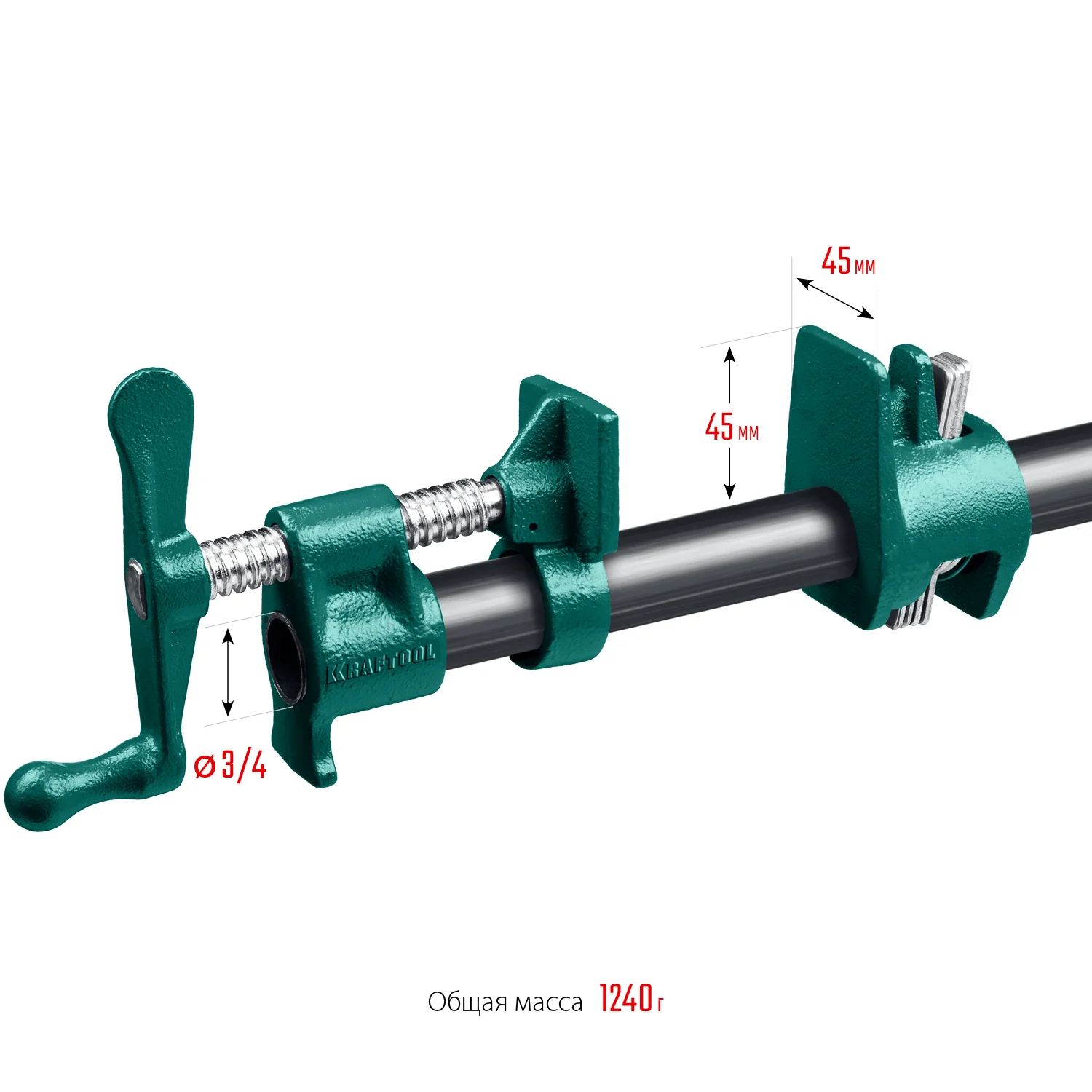 Трубная струбцина KRAFTOOL PC-34, 3/4″ (32302-1)